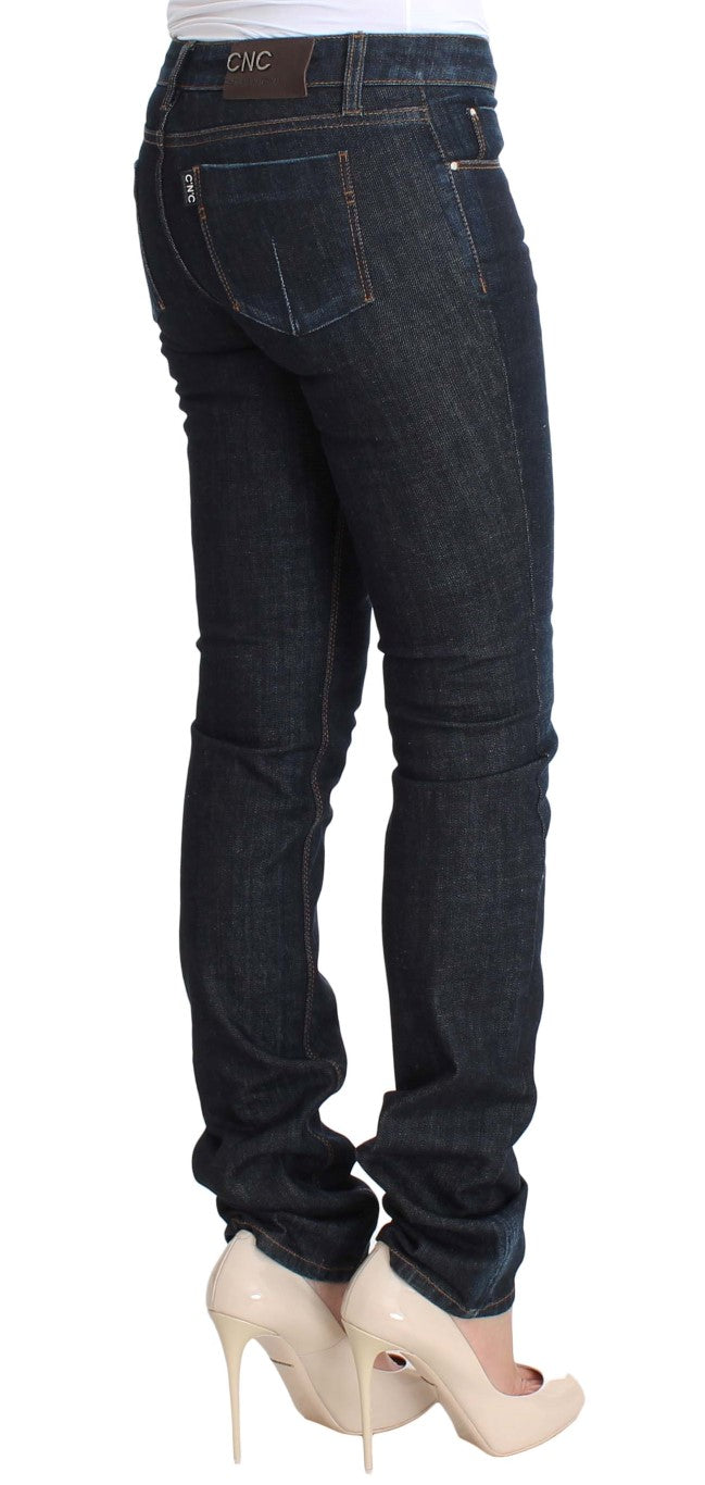Jeans slim fit in cotone elasticizzato blu