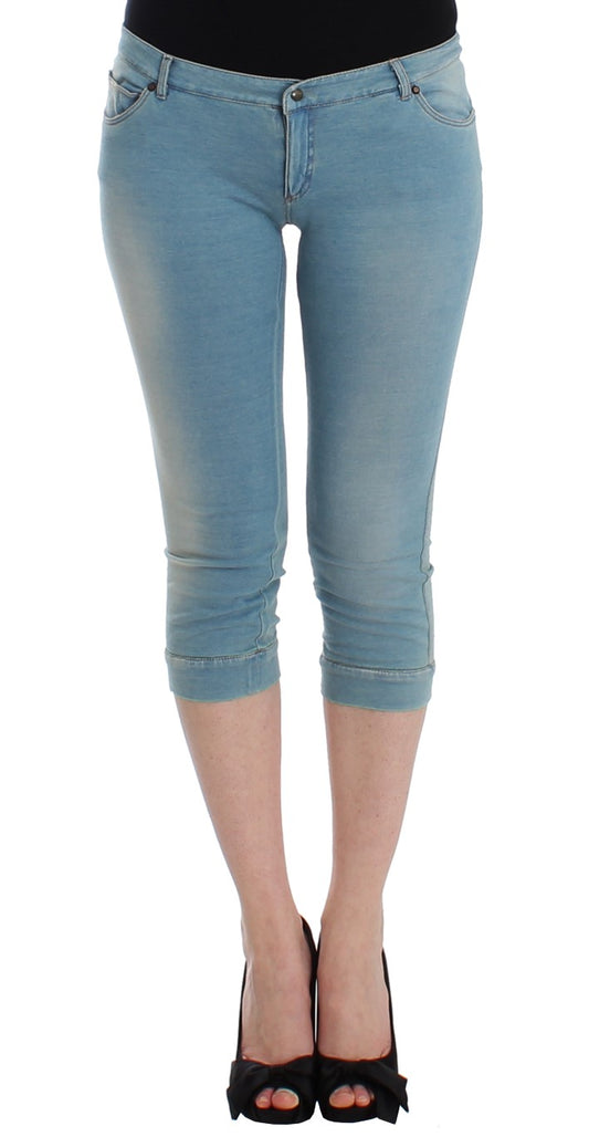 Ermanno Scervino Elegante Hellblaue Capri Jeans