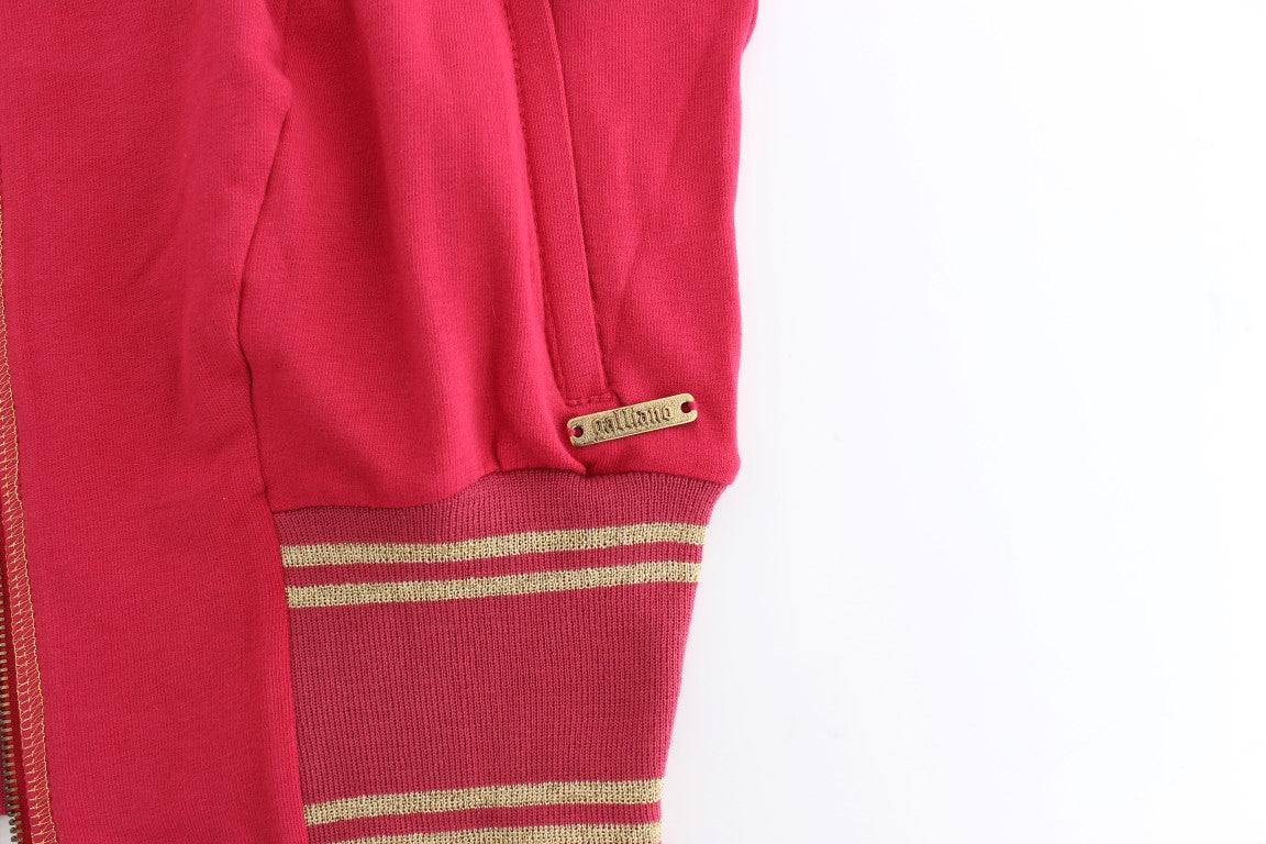 Elegante rosafarbene Strickjacke von John Galliano mit Reißverschluss und Logo-Details