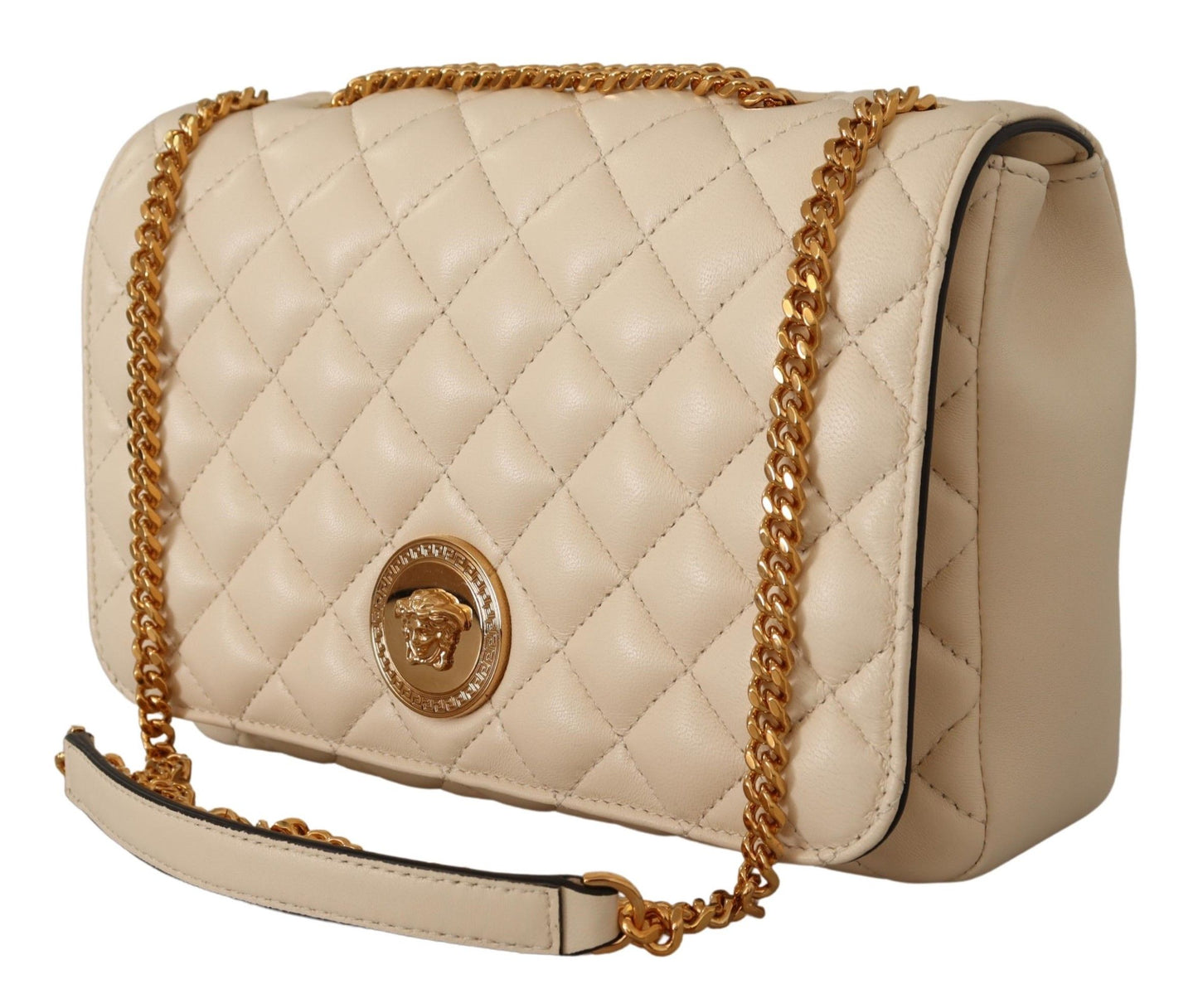 Bolso De Hombro Medusa De Piel De Napa Blanco