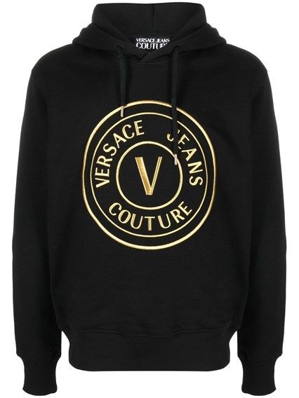 Sudadera con capucha y detalles del logo en algodón negro
