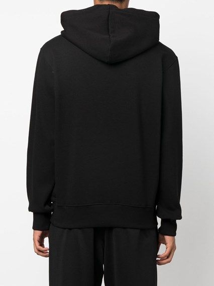 Sudadera con capucha y detalles del logo en algodón negro