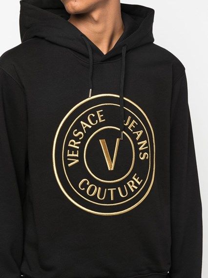Sudadera con capucha y detalles del logo en algodón negro