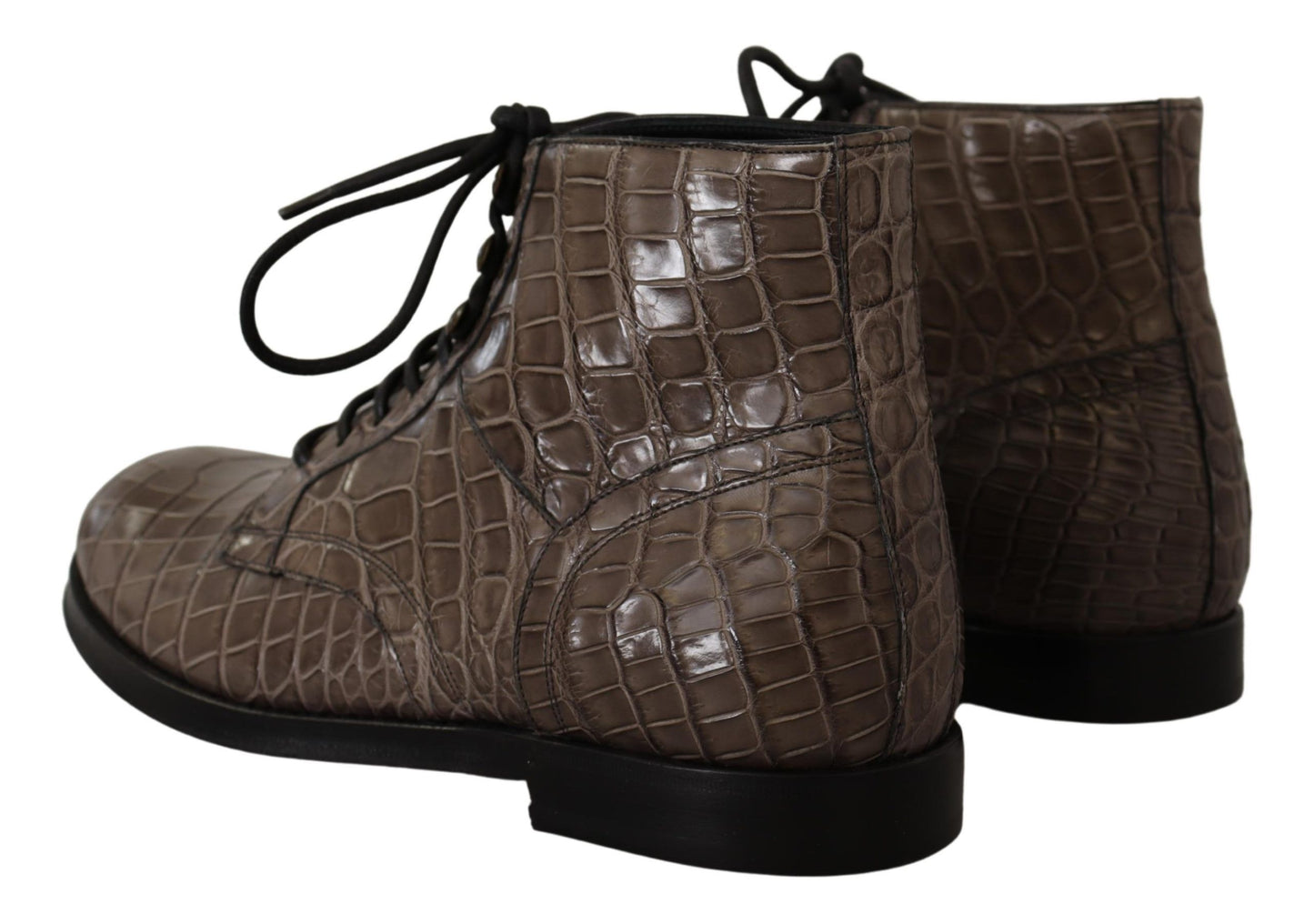 Botas Derby de piel de cocodrilo grises