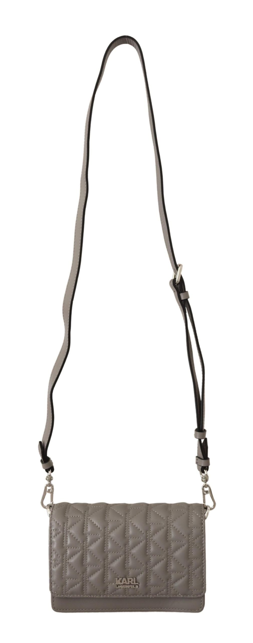 Bolso bandolera de cuero gris claro