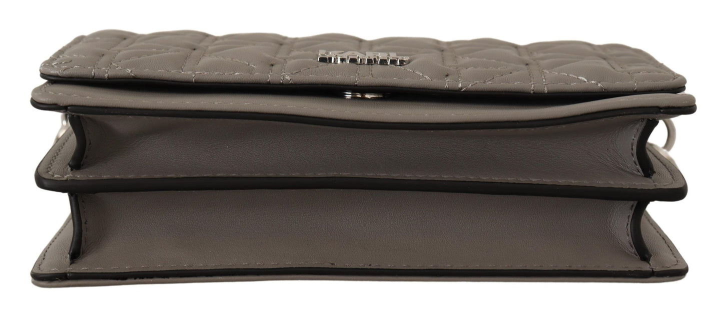 Bolso bandolera de cuero gris claro