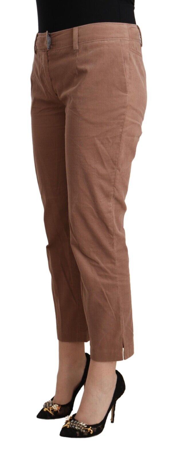 Pantalones cortos de corte cónico de algodón marrón