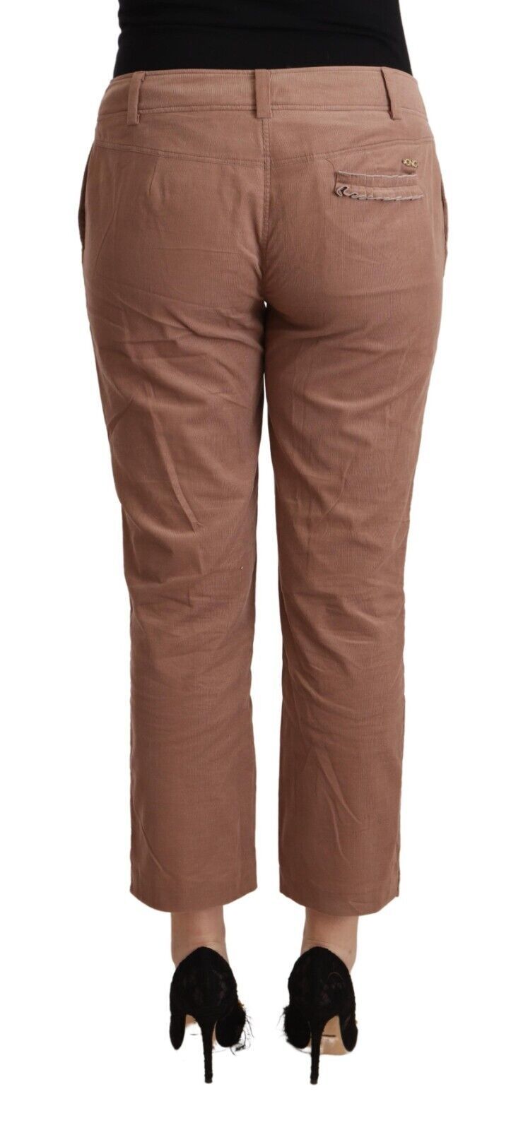 Pantalones cortos de corte cónico de algodón marrón