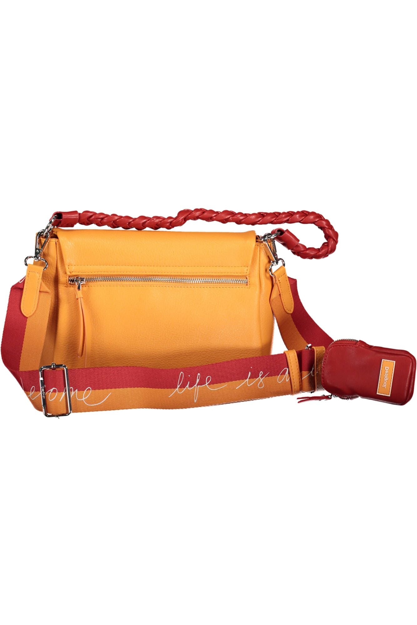 Desigual – Schicke, orange Umhängetasche mit kontrastierenden Details