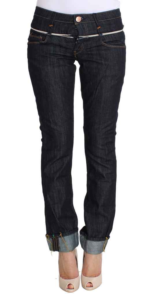 Acht Elegante Pantaloni Jeans Dritti Blu Scuro