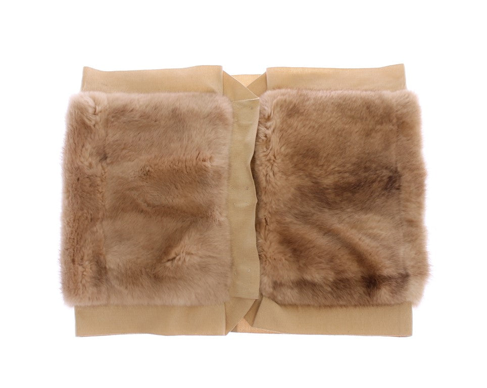 Sciarpa Foulard in pelliccia di VISONE beige