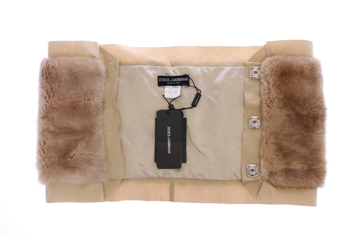 Sciarpa Foulard in pelliccia di VISONE beige