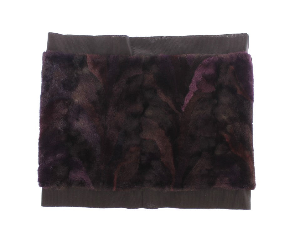 Sciarpa Foulard in pelliccia di VISONE viola