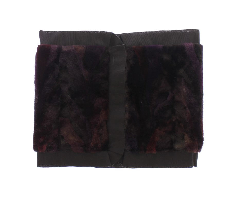 Sciarpa Foulard in pelliccia di VISONE viola