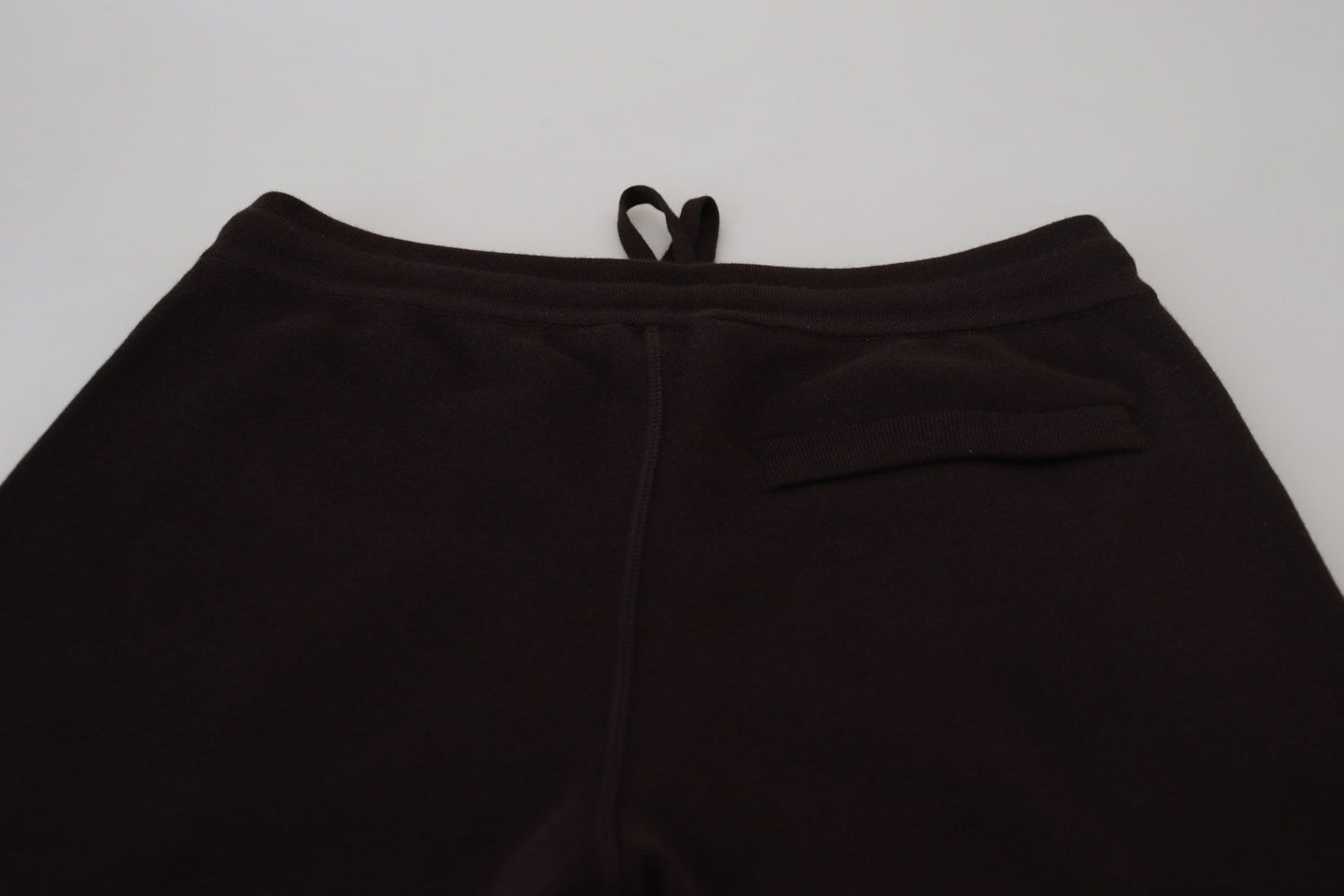 Pantalones de cachemira marrón Pantalones con cordón
