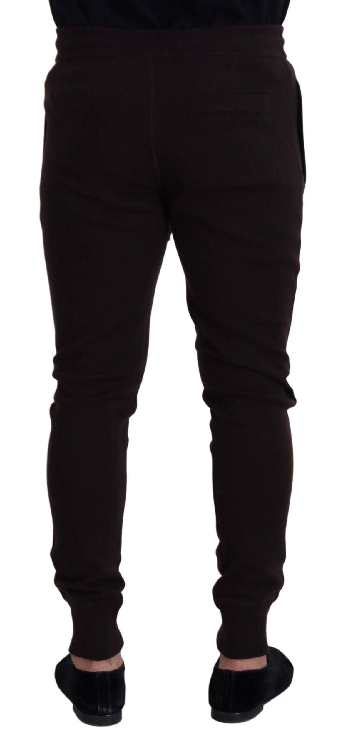 Pantalones de cachemira marrón Pantalones con cordón