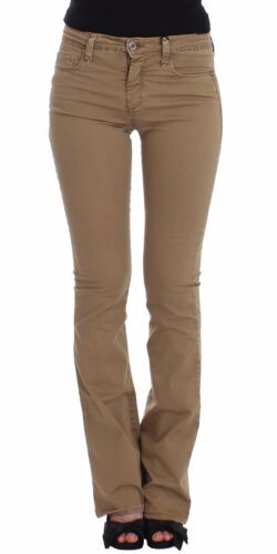 Jeans elasticizzati con pantaloni in denim a gamba dritta beige
