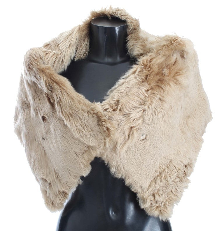 Sciarpa con colletto in alpaca beige