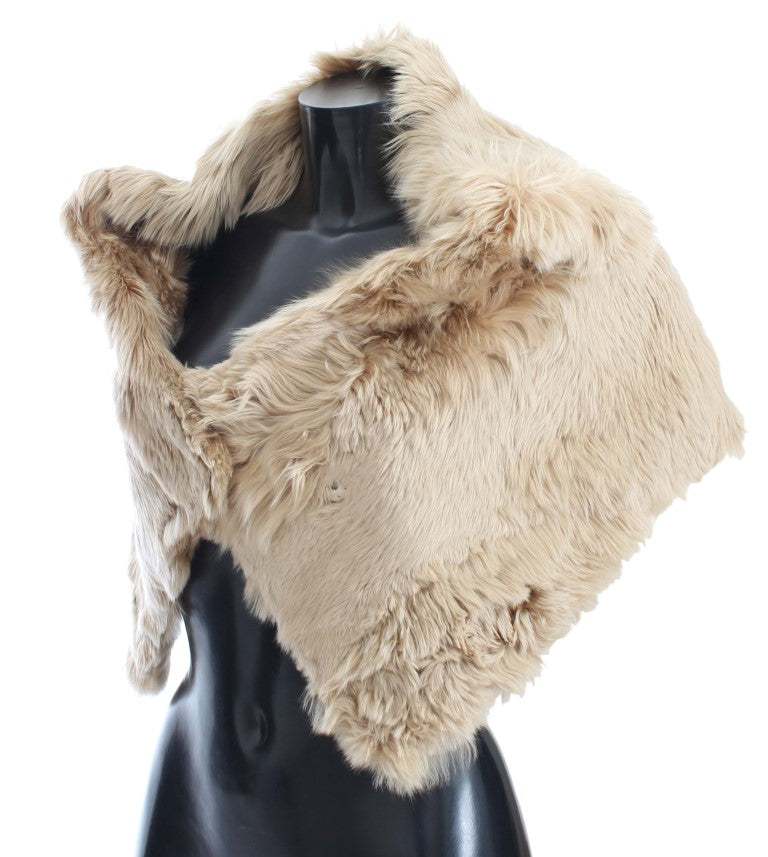 Sciarpa con colletto in alpaca beige