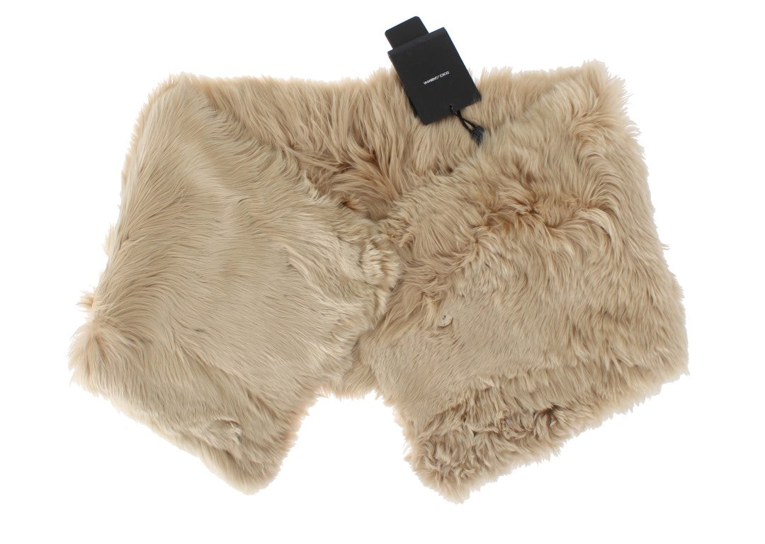 Sciarpa con colletto in alpaca beige