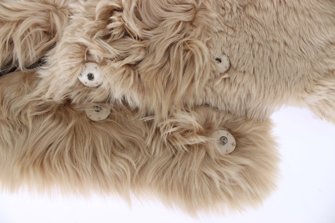 Sciarpa con colletto in alpaca beige