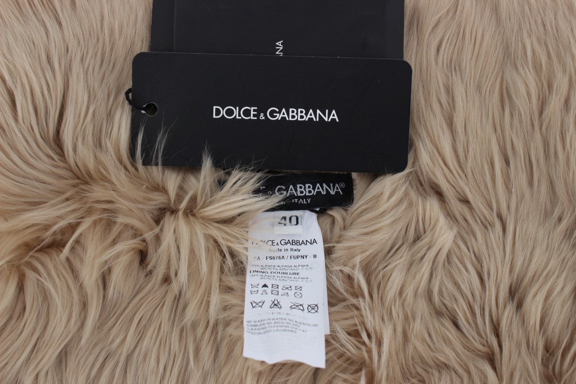 Sciarpa con colletto in alpaca beige