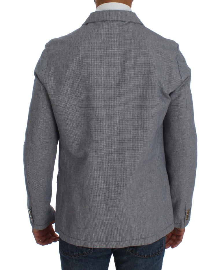 Master Coat Eleganter Doppelreiher Blauer Blazer