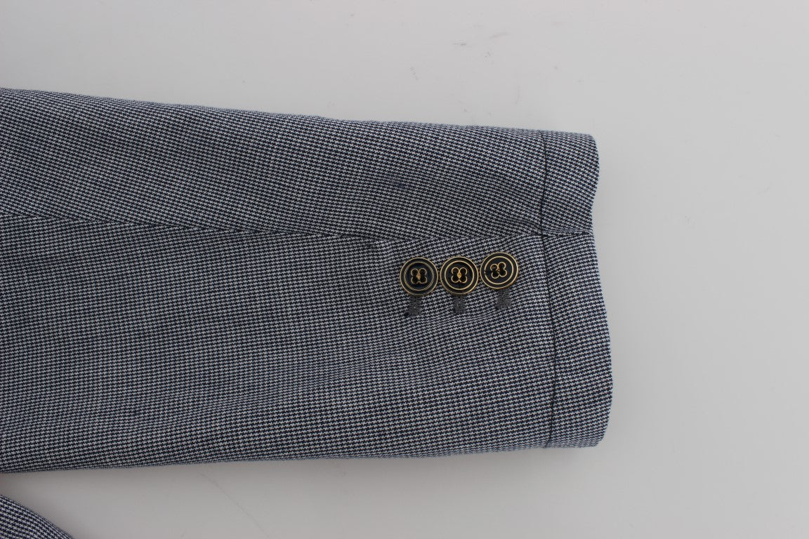 Master Coat Eleganter Doppelreiher Blauer Blazer