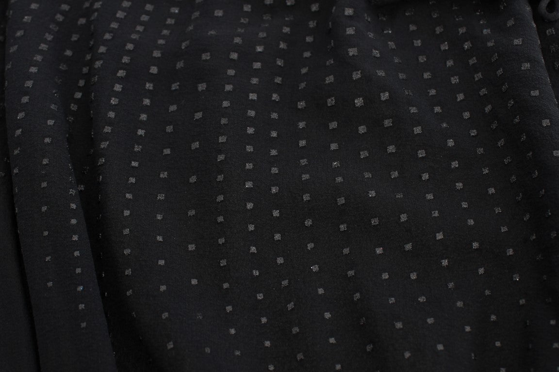 Camicetta con top avvolgente al collo nero
