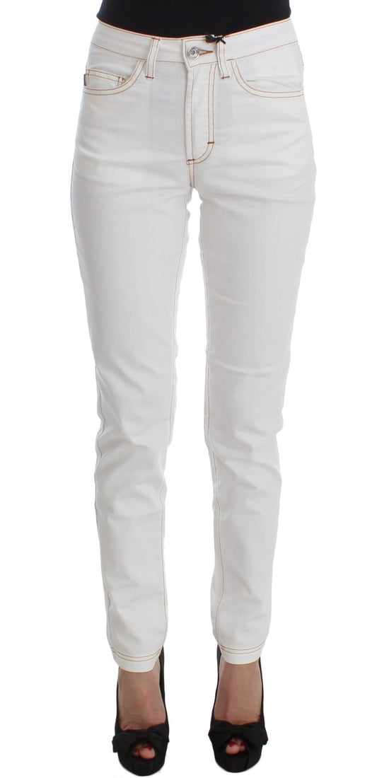 Jeans slim fit in misto cotone bianco
