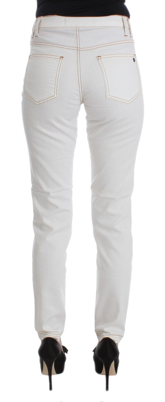 Jeans slim fit in misto cotone bianco