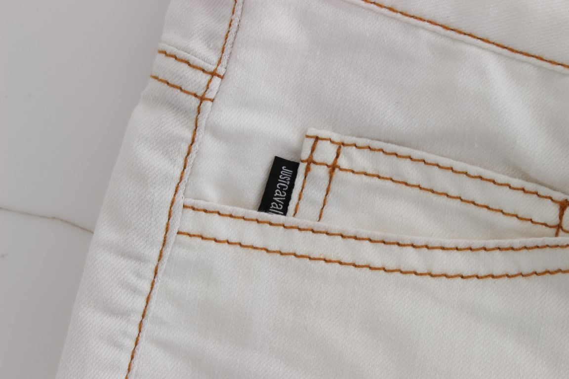 Jeans slim fit in misto cotone bianco
