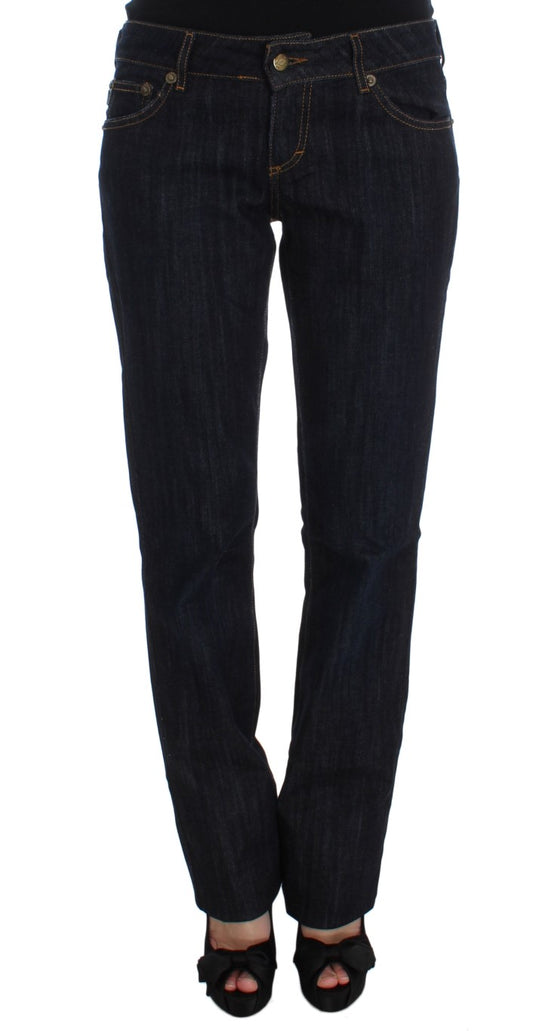 Jeans stretch dal taglio dritto in cotone blu