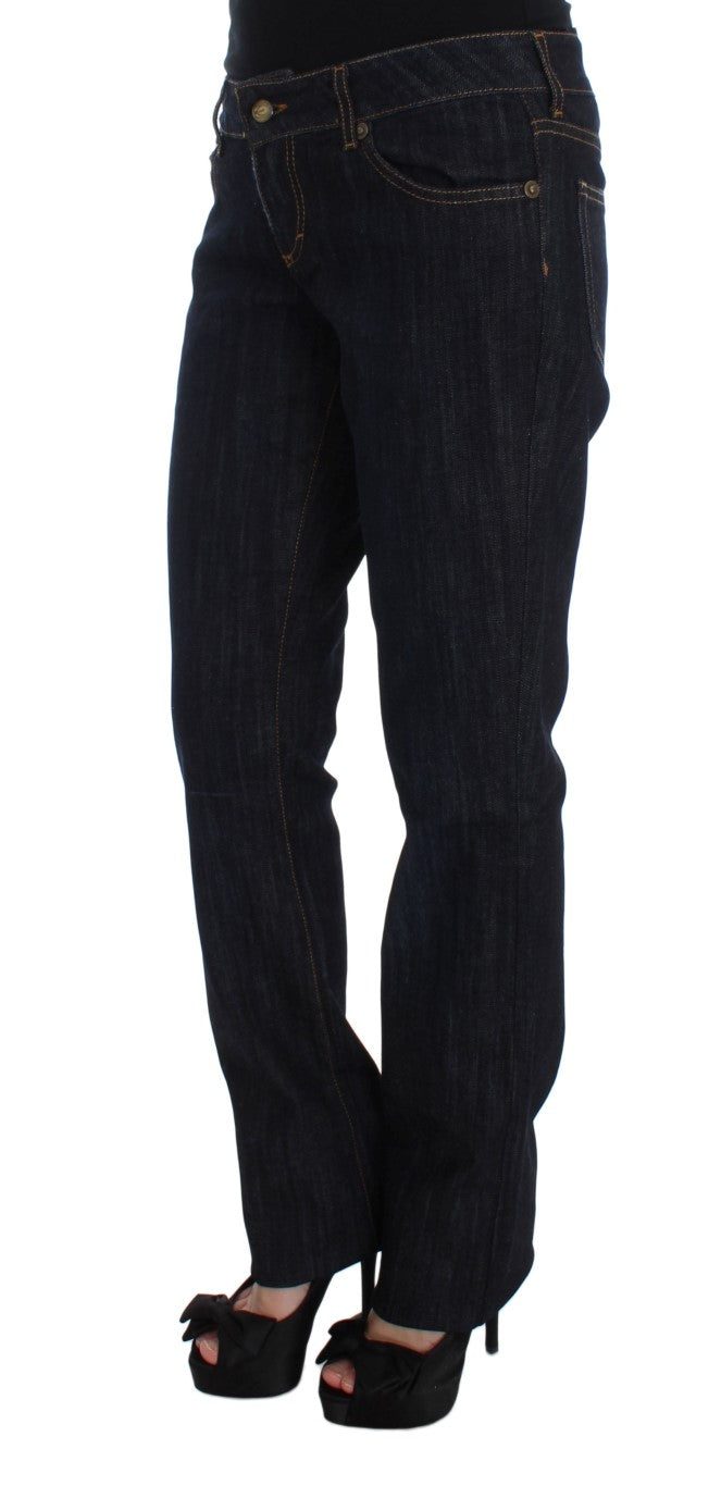 Jeans stretch dal taglio dritto in cotone blu