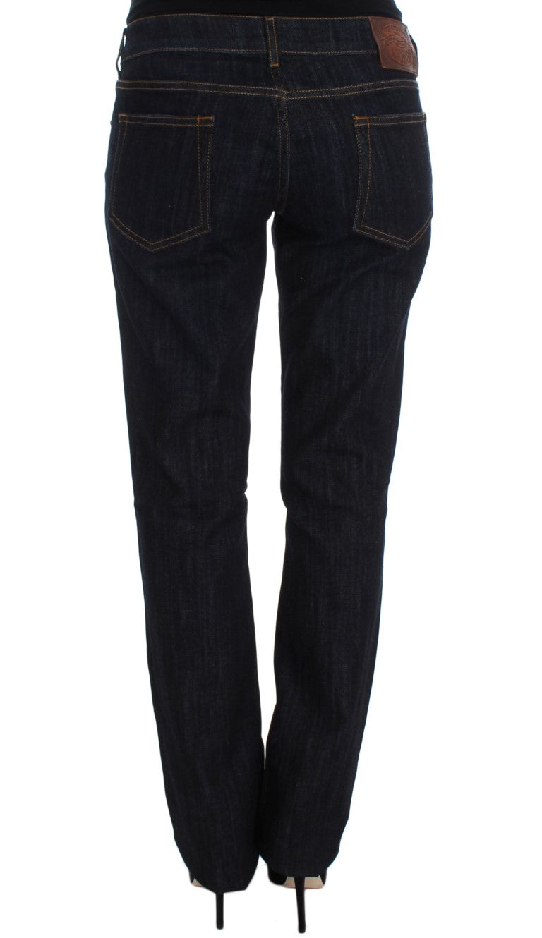 Jeans stretch dal taglio dritto in cotone blu