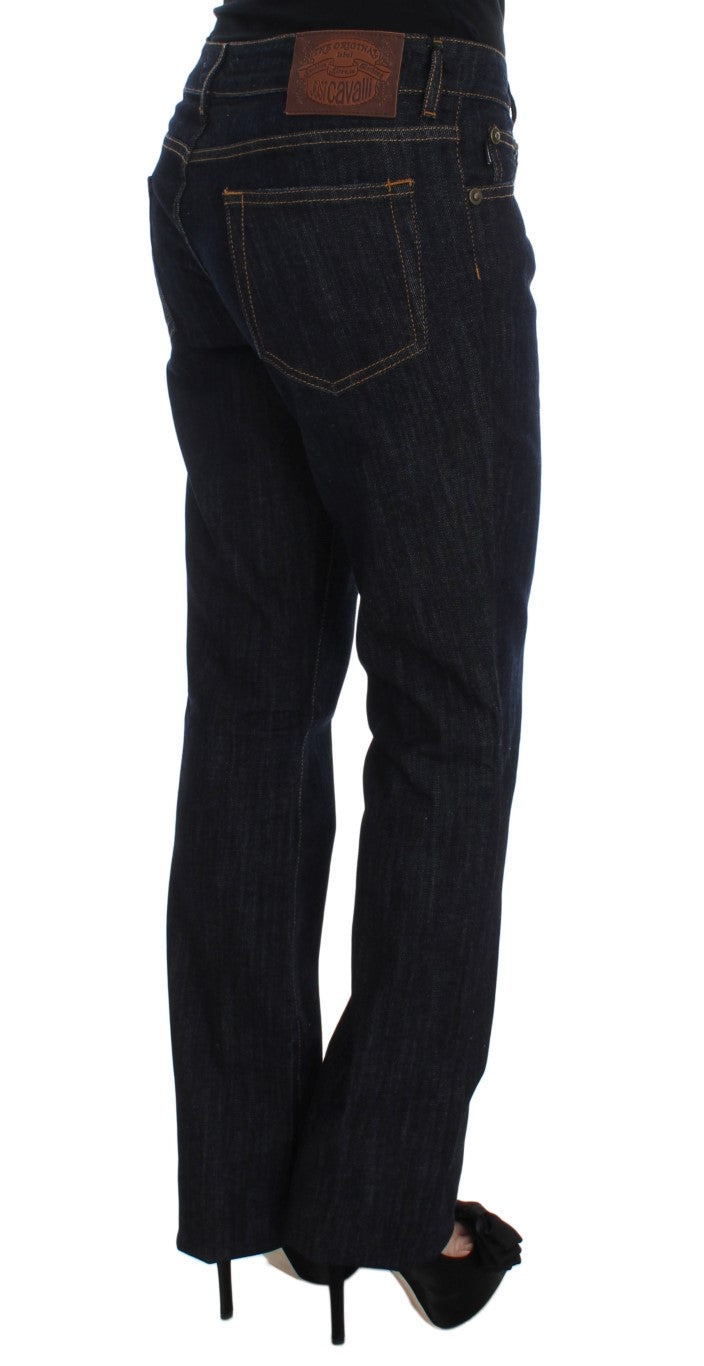 Jeans stretch dal taglio dritto in cotone blu