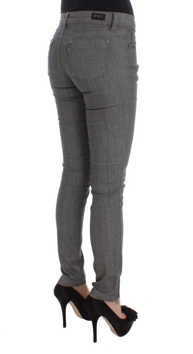 Jeans slim fit in misto cotone grigio