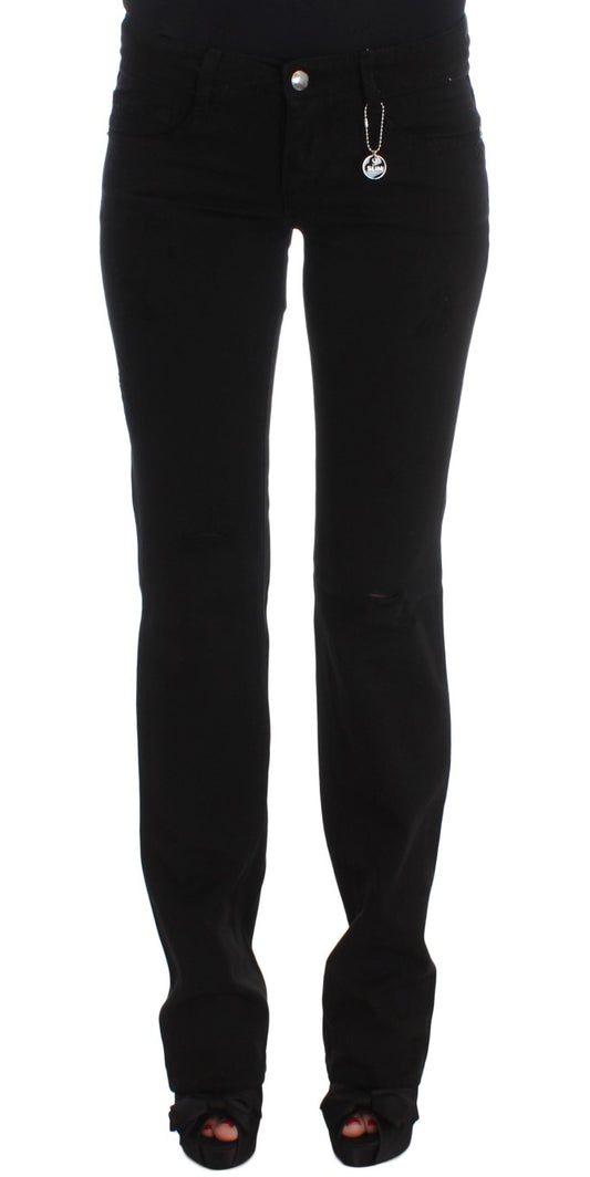 Vaqueros bootcut de corte slim de algodón negro