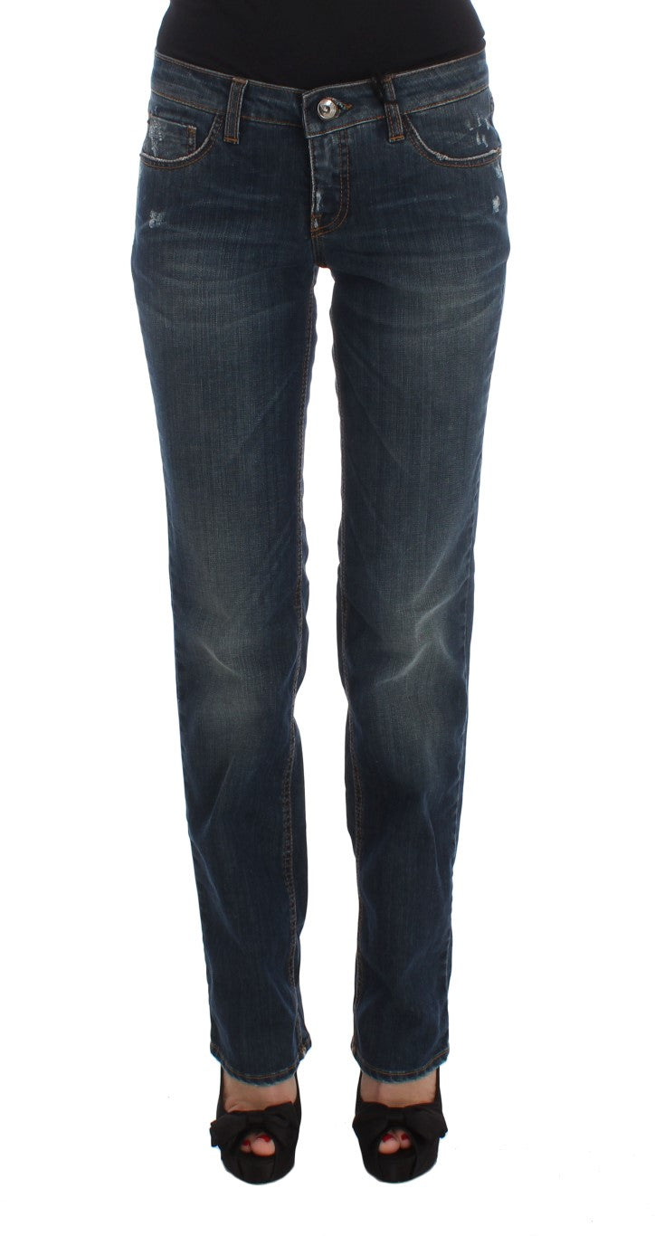 Vaqueros bootcut de mezcla de algodón azul