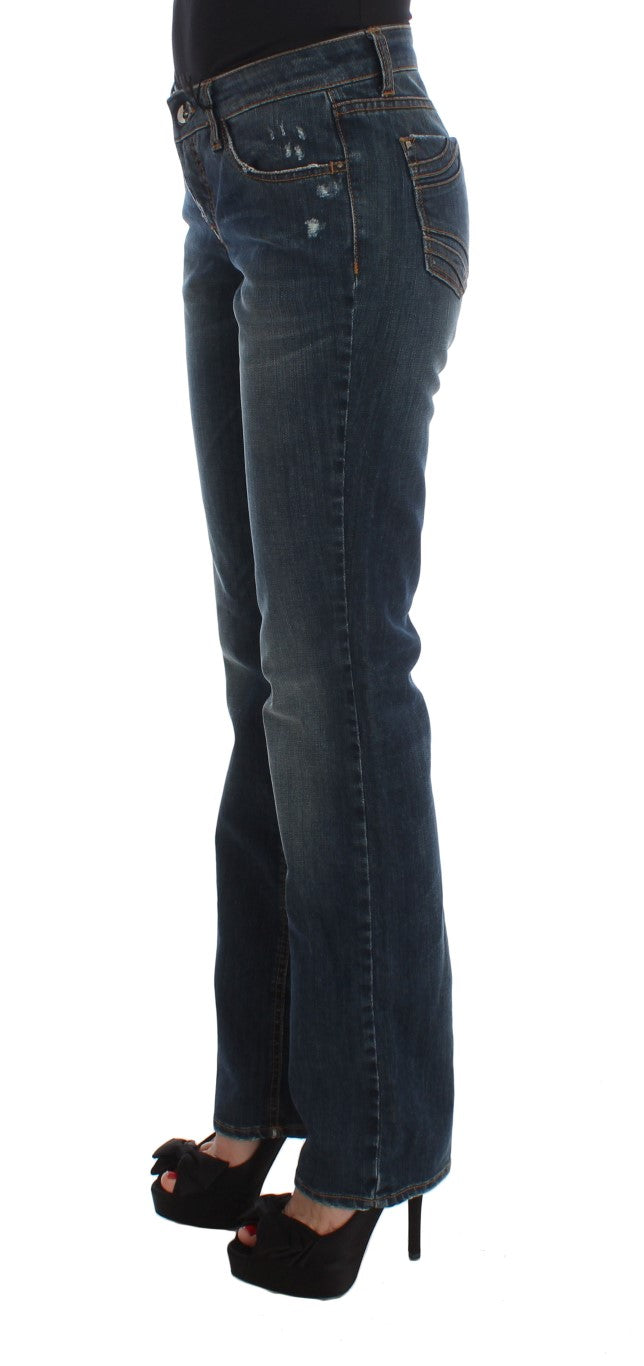 Vaqueros bootcut de mezcla de algodón azul