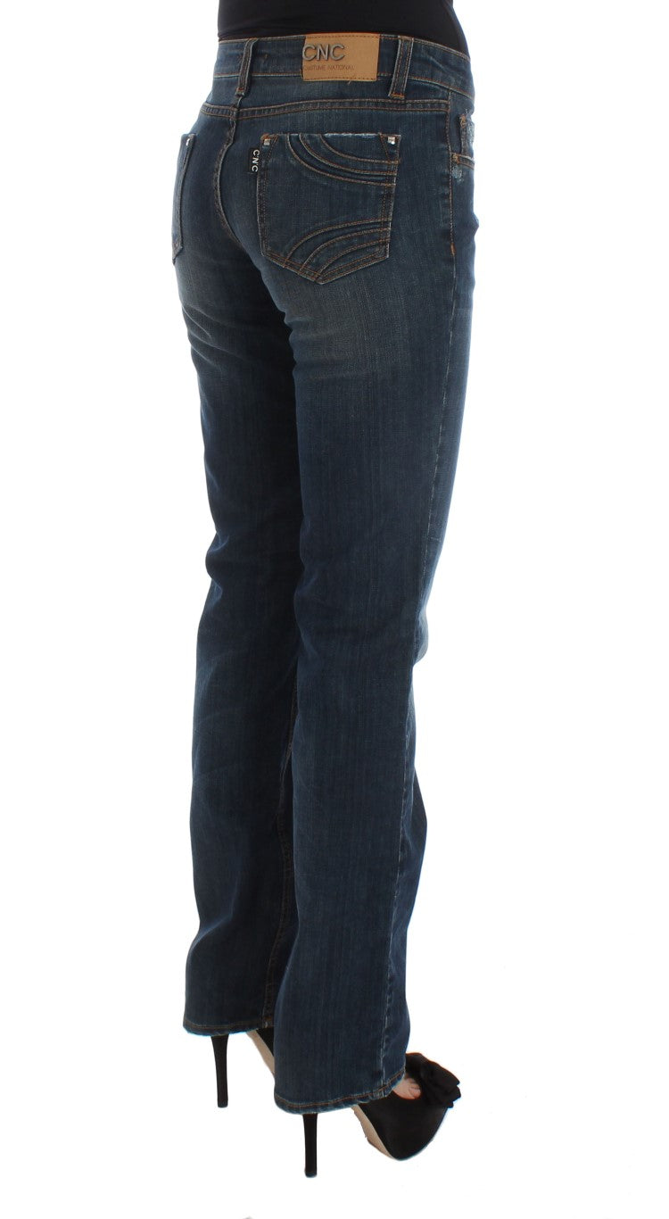 Vaqueros bootcut de mezcla de algodón azul
