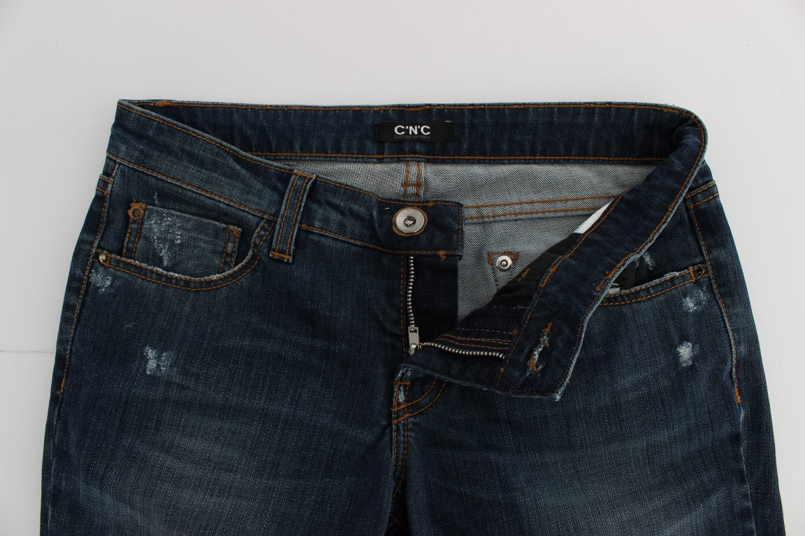 Vaqueros bootcut de mezcla de algodón azul