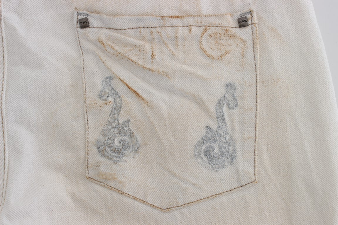 Jeans designer slim fit blancs chic Costume National