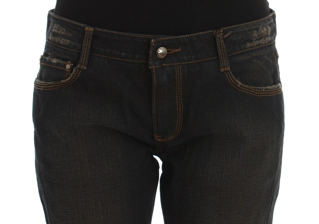 Vaqueros boyfriend de algodón con lavado azul