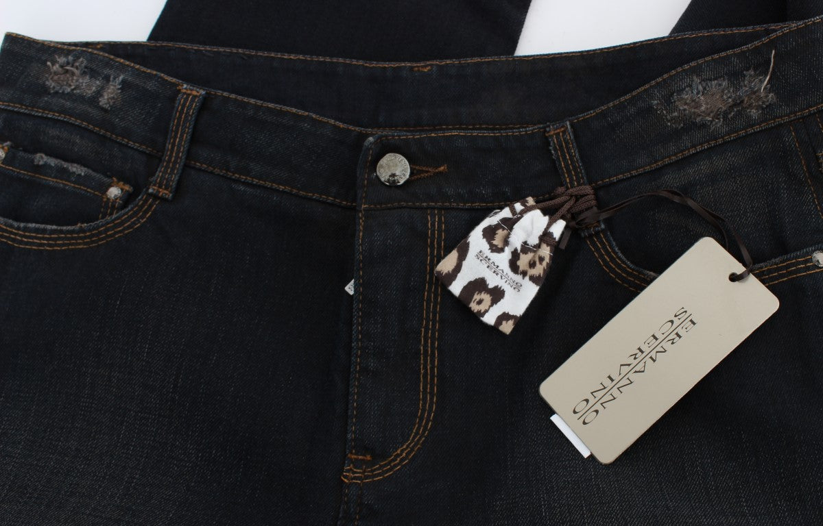 Vaqueros boyfriend de algodón con lavado azul