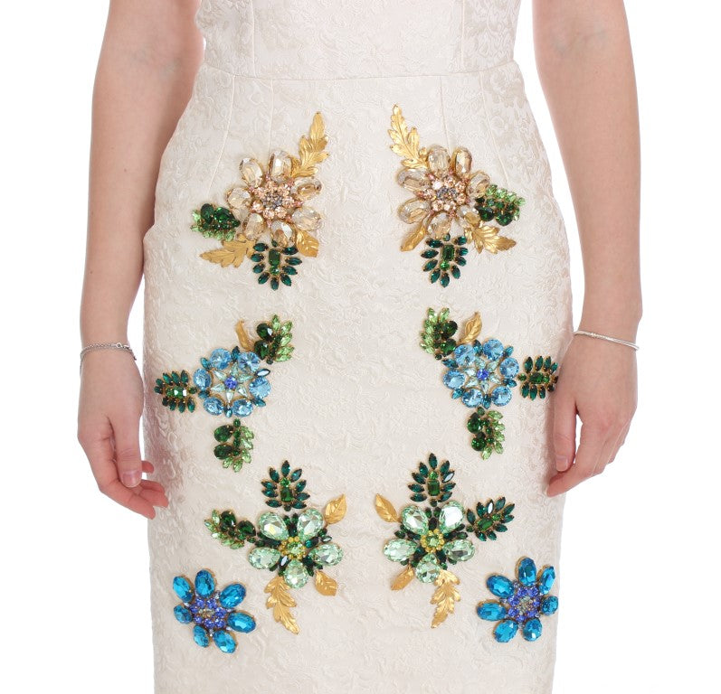 Dolce & Gabbana Elegantes Etuikleid aus Blumenbrokat