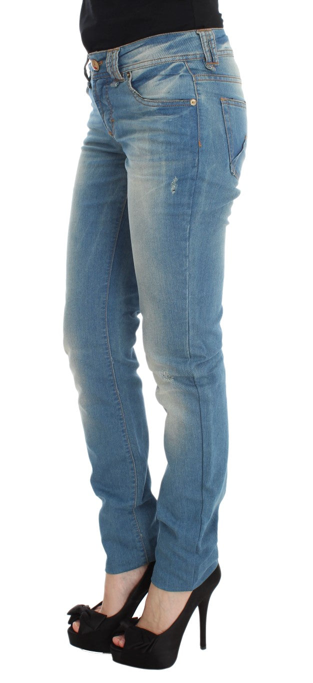 Jeans slim fit in misto cotone lavaggio blu