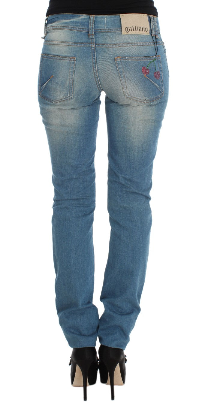 Jeans slim fit in misto cotone lavaggio blu