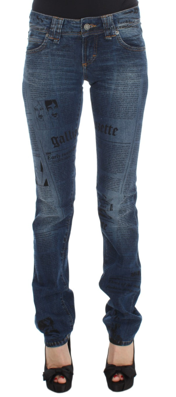 Vaqueros bootcut de corte slim en mezcla de algodón con lavado azul