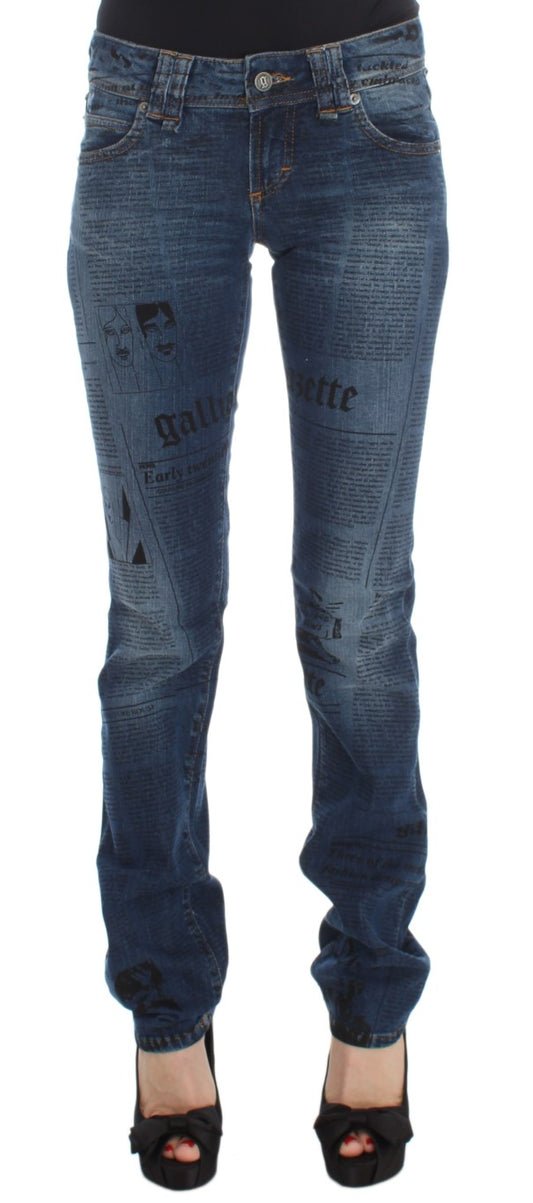 Vaqueros bootcut de corte slim en mezcla de algodón con lavado azul